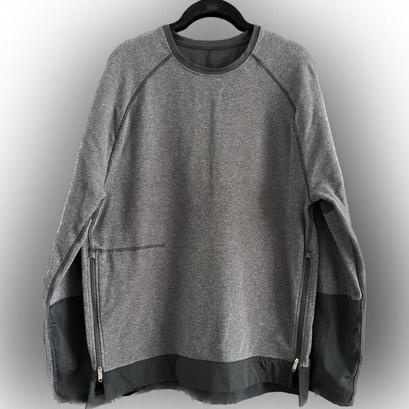 lululemon athletica Other - Lululemon City Sweat Crew Sweatshirt Mens Medium Gray Long Sleeve Side Zip